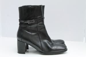 Aquatherm By Santana Boots Womens 6 M Black Ankle Round Toe Heels Mid Top Zip